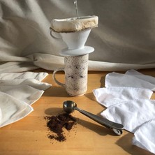 Vento Store Cool&shark Kumaş Kahve Filtresi 2 Adet Doğal Ham Bez (V60 Uyumlu, Beyaz)