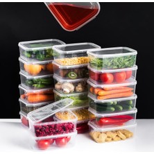 4302 20'li Buzluk Düzenleyici Saklama Kabı Kendinden Kapaklı Derin Dondurucu Saklama Kabı 2 L Şeffaf