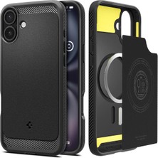 Spigen iPhone 16 Plus ile Uyumlu Ekstra Dayanıklı Magsafe Kılıf Rugged Armor Hava Kanalı Teknolojisi