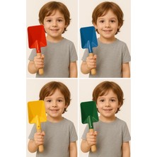 Proalet Mini Saplı Bahçe Küreği, Renkli Metal Başlık, Ahşap Sap, Hobi Bahçesi, Hayvan Yemi Verme, Ço