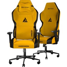 Exvega Andromeda 2024 Premium Kumaş Masajlı Profesyonel Oyuncu Koltuğu (Sarı)