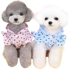 Vento Store Glipet Pileli Puantajlı Köpek Elbisesi Pembe S