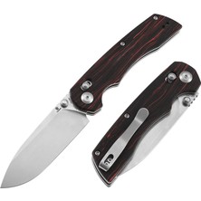 Tenable Kryo | Çapraz Kilitli | Kırmızı ve Siyah G-Mascus Sap | Taşlanmış 14C28N Çelik Çakı | T1001V11