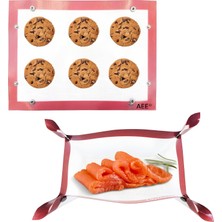 ® Çıtçıtlı Kendiliğinden Yağlı Pişirme Matı Yanmaz Yapışmaz Yıkanabilir Fırın Matı 40X30