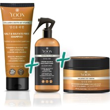 Vento Store Yoon 3'lü Sülfatsız Tuzsuz Şampuan 250ML, Elektriklenme Önleyici, Kolay Tarama Saç Spreyi, Hyalüroni