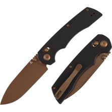 Tenable Kryo | Çapraz Kilitli | Siyah G10 Sap | Gül Altın Kaplama 14C28N Çelik Çakı | T1001V8