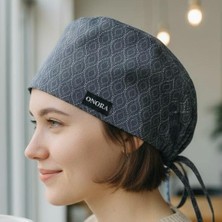 Onora Antrasit Gri Desenli Doktor Hemşire Cerrahi Bonesi