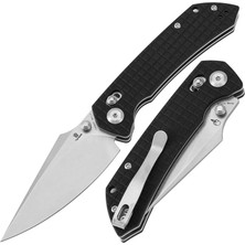 Tenable Fenrir | Çapraz Kilitli | Parça Desenli Siyah G10 Sap | Taşlanmış Nitro-V Çelik Çakı | T1034V7