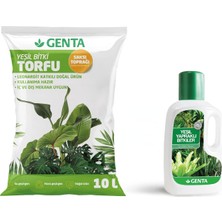 Genta Yeşil Yapraklı Bitki Bakım Seti - Yeşil Bitki Toprağı - Yeşil Bitki Besini