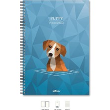 A4 Defter Çizgili 200 Syf Köpek Polygonal