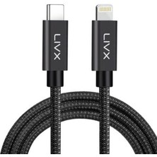Livx Horizontal 20W Type C To Lightning 2 Metre iPhone iPad Hızlı Şarj ve Data Kablosu Space Gray