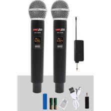 Vento Store SXC-1099E Şarjlı Çiftli El Telsiz Kablosuz Mikrofon Uhf