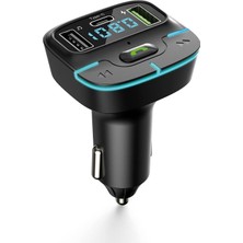 Vento Store Pdateknoloj F9 Araç Fm Transmitter 5.3 Bluetooth Araç Kiti USB Type-C Hızlı Şarj Çıkışlı Çakmaklık G