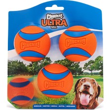 Chuckit! Ultra Ball Köpek Oyuncak Topu, 3 Adet (Medium) - Yüksek Sıçrama Gücü, Dayanıklı Kauçuk, Yüz