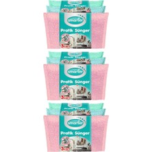 Vento Store Smarter Pratik Sünger 9'lu Paket Hem Bez Hem Sünger Ovma Bulaşık Süngeri