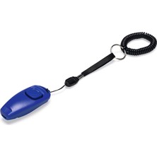 Beeztees Köpek Eğitim Düdüğü ve Klikırı, Karabina ve Bağlama Kordonlu, Mavi, 7X3X2CM