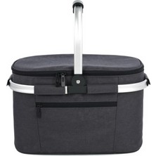 Deconox El Yapımı Su Sümbülü Kapaklı Büyük Boy Hasır Örme Piknik Sepeti Dikdörtgen - 46X30CM - 20-36