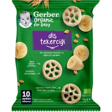 Vento Store Gerber Organic Diş Tekerciği Tahıl Bazlı ve Muzlu Bebek ve Küçük Çocuk Ek Gıdası 28G