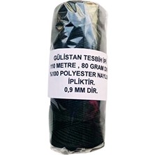 Gulistan Pazarı Siyah Renk Makaralı Kalın Tesbih İPİ.110 Metre..80 Gram Dır...0,9 mm Kalınlığındadır..polyester Iptir
