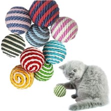 Vento Store Ip Sarma Renkli Kedi Oyun Topu 4 cm (5 Adet) Kedi Oyuncağı