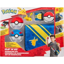 Vento Store Pokémon Bandolier Seti - Pokéball, Great Ball ve Pikachu Temalı Kemer ve Çanta ile Pikachu #4 - W5