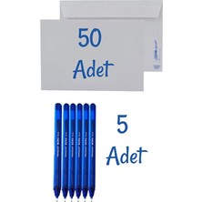 Neon Plus Düğün, Para Takı Zarfı Ağzı Yapışkanlı 500 Adet ve 50 Adet Tükenmez Kalem