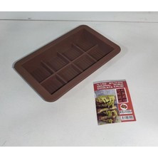 Silikon Derin Oluklu 8 Kareli Dubai Çikolatası Kalıbı