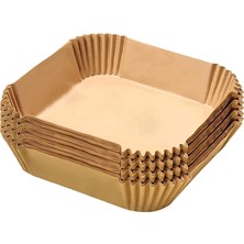 Lirazon Airfryer Pişirme Kağıdı 50 Adet Kare Fırın Tepsisi Yanmaz Yapışmaz Gıda Parşömeni Sıcak Hava