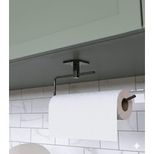 Octopus Bazaar Siyah Kağıt Rulo Havluluk Peçetelik Paslanmaz Yapışkanlı Tasarım Askı