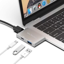 Vento Store MacBook Uyumlu Type-C Hub – Dual Type-C Çoklayıcı | 1x HDMI (4k), 1x USB 3.0, 1x Type-C Pd | MacBook