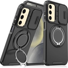 Vento Store Galaxy S25/S24 Için Magsafe ile Uyumlu Kılıf Kamera Korumalı Sürgülü Dönebilen Stand Darbelere Karşı