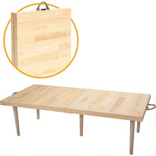 Pratikoutdoor Katlanır Kamp, Piknik ve Bahçe Masası 50X100 cm - Ham Naturel Renk