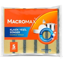 Macromax Klasik Süngeri 5'li Paket, Dayanıklı ve Etkili Kir Sökücü