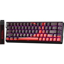 Aula WIN68 He Manyetik Klavye Rapid Trigger Wing Chun Switch 8000Hz Rgb Tkl Hot Swap Klavyesi Kırmız