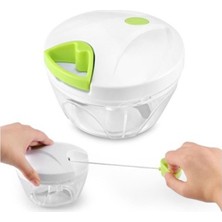 5dm-Ipli Çekmeli Pratik Meyve Sebze Doğrayıcı 3 Bıçaklı El Rondosu