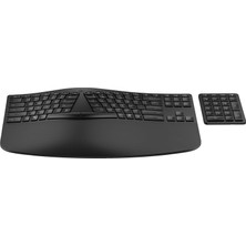 Hp 960 Ergonomik Kablosuz Klavye, Ayrı Sayısal Tuş Takımı, Qwertz Almanca Düzeni, Bluetooth ve 2,4 G