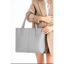 Özüm Takı Kadın Büyük Boy Kol ve Omuz Çantası Gri