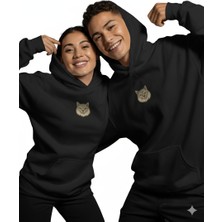 Muhtar Store Kedi Temalı Çift Hoodie – British Shorthair – Sevgililer Günü Özel Tasarım – Siyah Kapüşonlu Sweatshirt Seti Mathematica