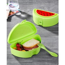 Okul Için Çatallı Vitamin Beslenme Kabı, Okul Beslenme ve Çantası, (Limon)