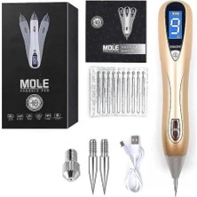 Mole Plexr Pen Gold-Plazma Kalem Seti, Kablosuz Şarj, 10 Iğne, 3 Kartuş