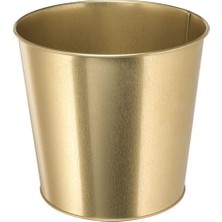 Galvanizli Saksı 19 cm Çiçek Bitki Saksısı Gold Renk 19CM
