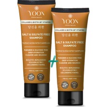 Yoon 2'si 1 Arada Sülfatsız ve Tuzsuz Şampuan, Kolajen Biotin B7 Içerikli Parabensiz, Güçlendiren Be