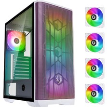 Bıtfenıx Nova Mesh Se Tg Pc Kasası, Oyun Bilgisayarı Kulesi, 4 Yüklü Argb Fan, Argb Denetleyici, Ön