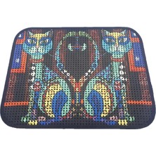 Miapet Elekli Desenli Kedi Tuvalet Önü Paspası 60 x 45 cm Renkli Kedi