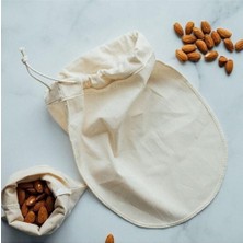 Turkuazshop Bitkisel Süt Torbası Organik Yoğurt Süzme Kesesi Yıkanabilir Keten Kese Sütbezi