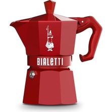 Vento Store - Moka Exclusive: 3 Cups Ocak Üstü Espresso Pişirici - 130ML - Kırmızı Renk - Alüminyum Gövde - Pate
