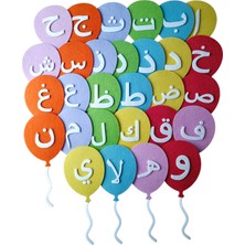 Ngüzel Keçe Tasarım Elifba Balon Seti, Kuran Harfleri Keçe 29 Adet