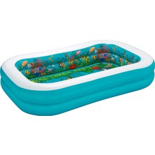 3D Undersea Adventure Şişirilebilir Oyun Havuzu 2,62 M x 1.75 M x 51 cm