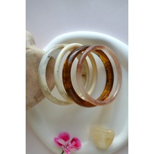 Sacce Scarves & Accessories Vintage Kehribar Tonlu Akrilik Bilezik Seti (4'lü)