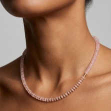 THEIA GemWorks Rhea — Pembe Kuvars & Hematit Kadın Kolye
